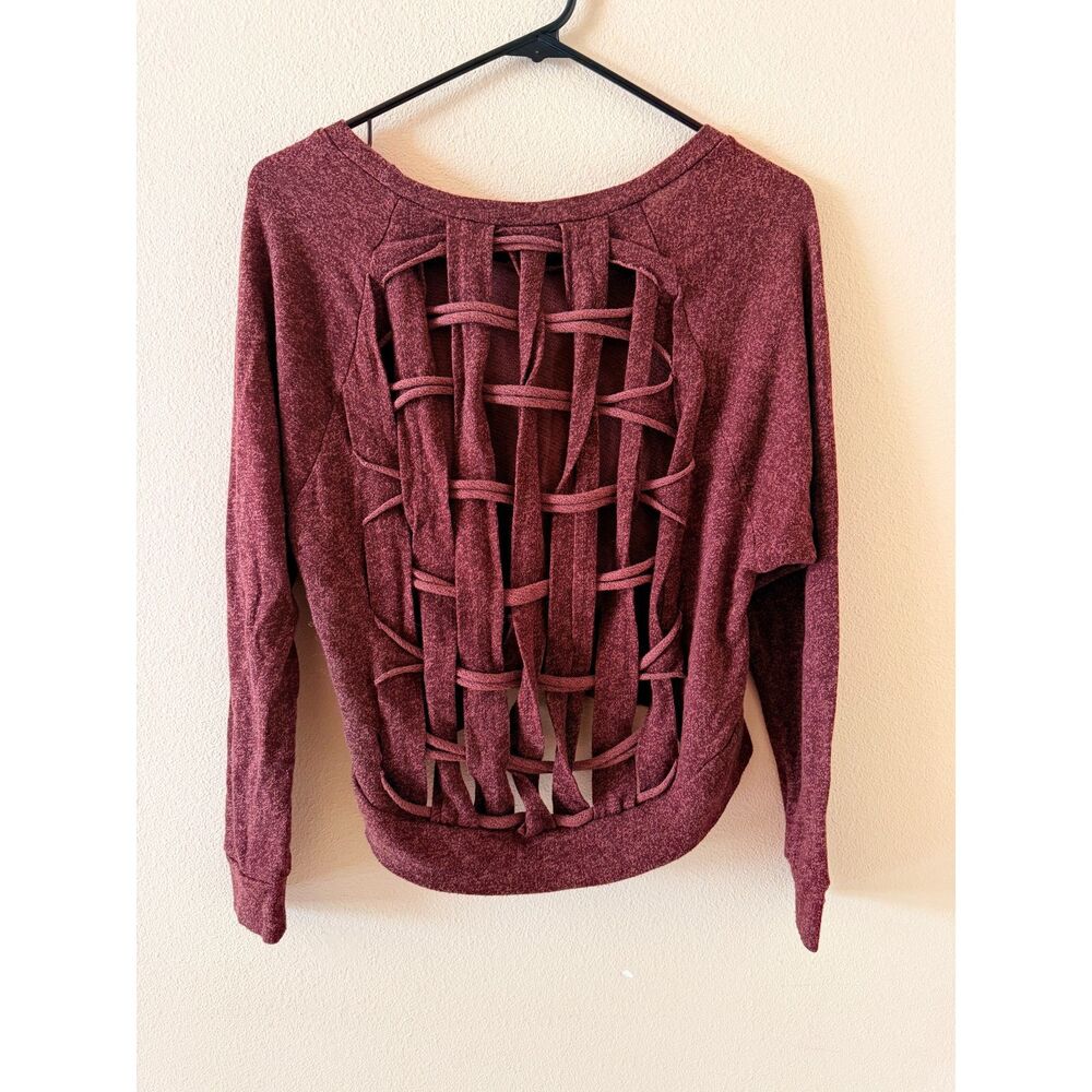 OBEY Propaganda Woven Open-Back Crop Sweatshirt (Size Extra Small)